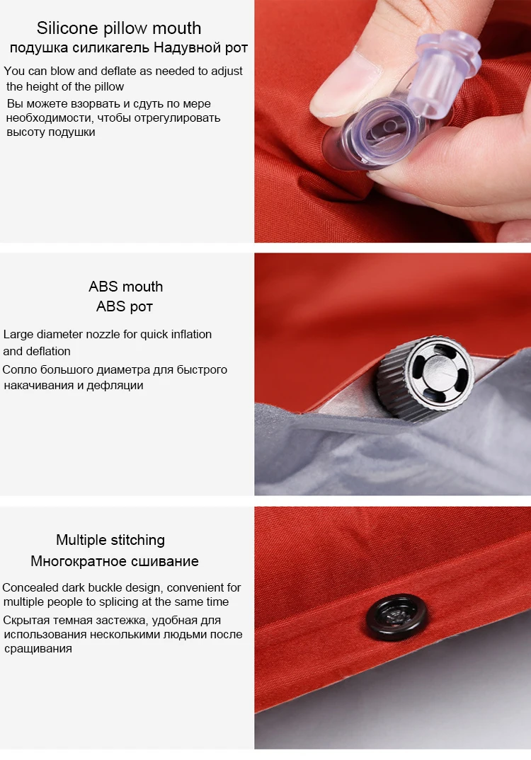Thicken 5cm inflatable mattress double automatic inflatable cushion Outdoor moisture-proof tent sleeping pad lunch break