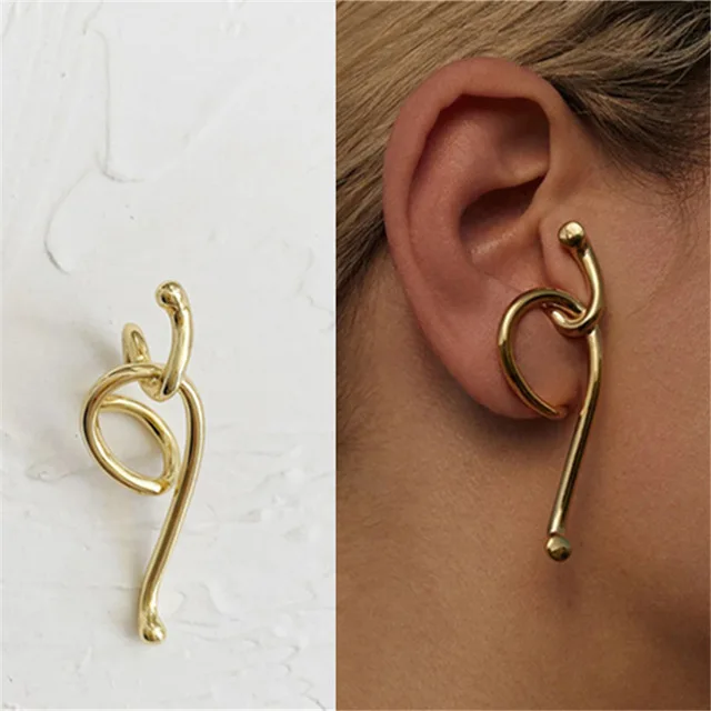 Female Male Simple Ear-hole-free Leaves Couples Ear Bone Clip A dual Purpose Earrings For Women Men Party Jewelry Gift ear clip earrings clip earrings ear clip ear accessories