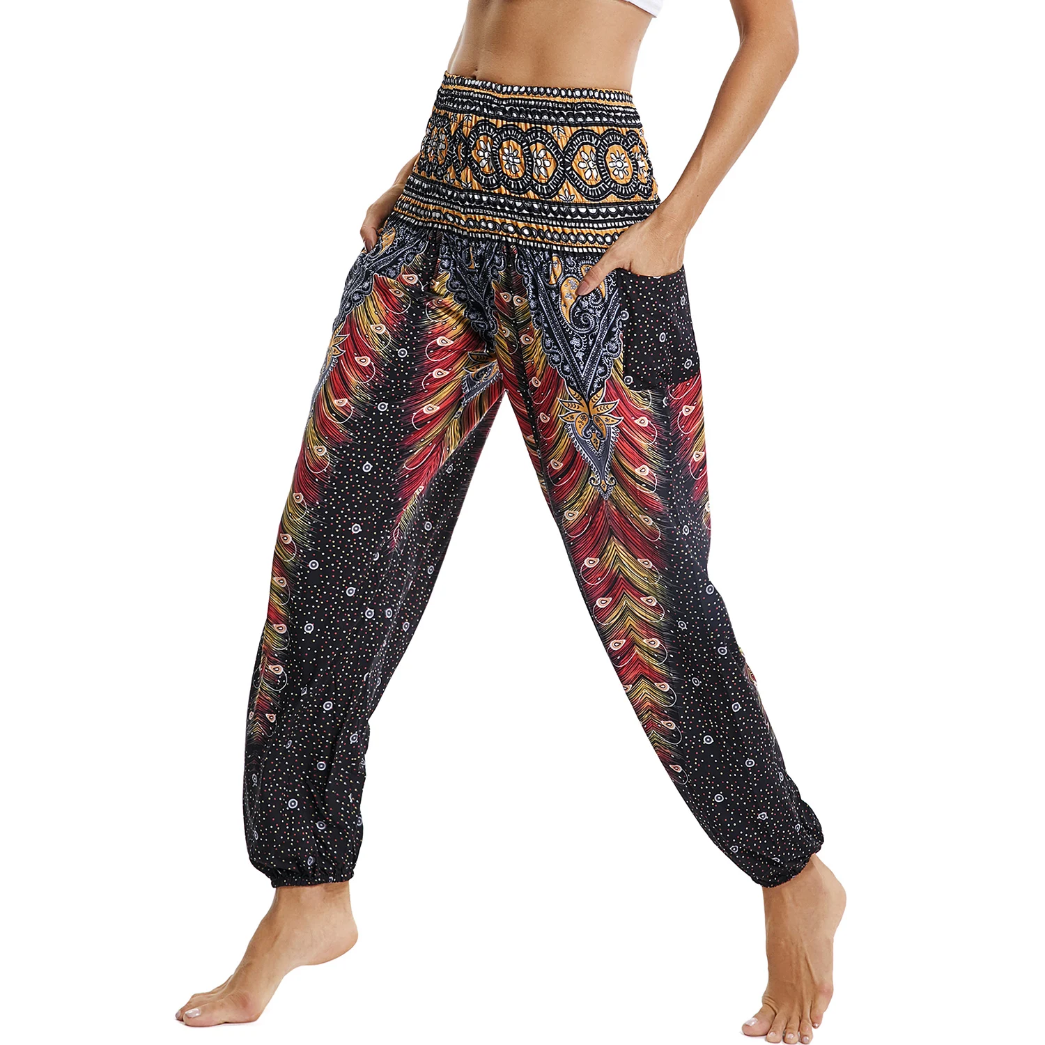 

Womens Loose Yoga Pants Floral Print Wide Leg Trousers Long Stretch Pants Loose Palazzo Trousers Sweatpants Harlan Pants