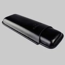 COHIBA 2 трубки сигары чехол хьюмидор черный кожаный сигарный чехол переносной Путешествия Аксессуары для сигар