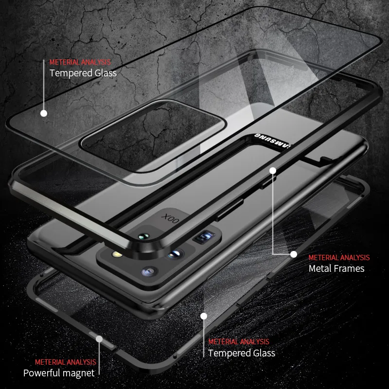 Magnetic Metal Glass S20 Plus Case For Samsung S20 Ultra Case Two Side Glass S20 Cover S20+ Coque For Galaxy S20 Plus Funda Case Magnetic Metal Glass S20 Plus Case For Samsung S20 Ultra Case Two Side Glass S20 Cover S20+ Coque For Galaxy S20 Plus Funda Case