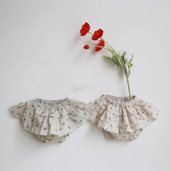 

Newbron Baby Girl Clothes Set Baby Bubble Sleeves Tops+ Shorts Flower Print Pp Pants Summer Baby Clothing Sets Outfit 0-3T