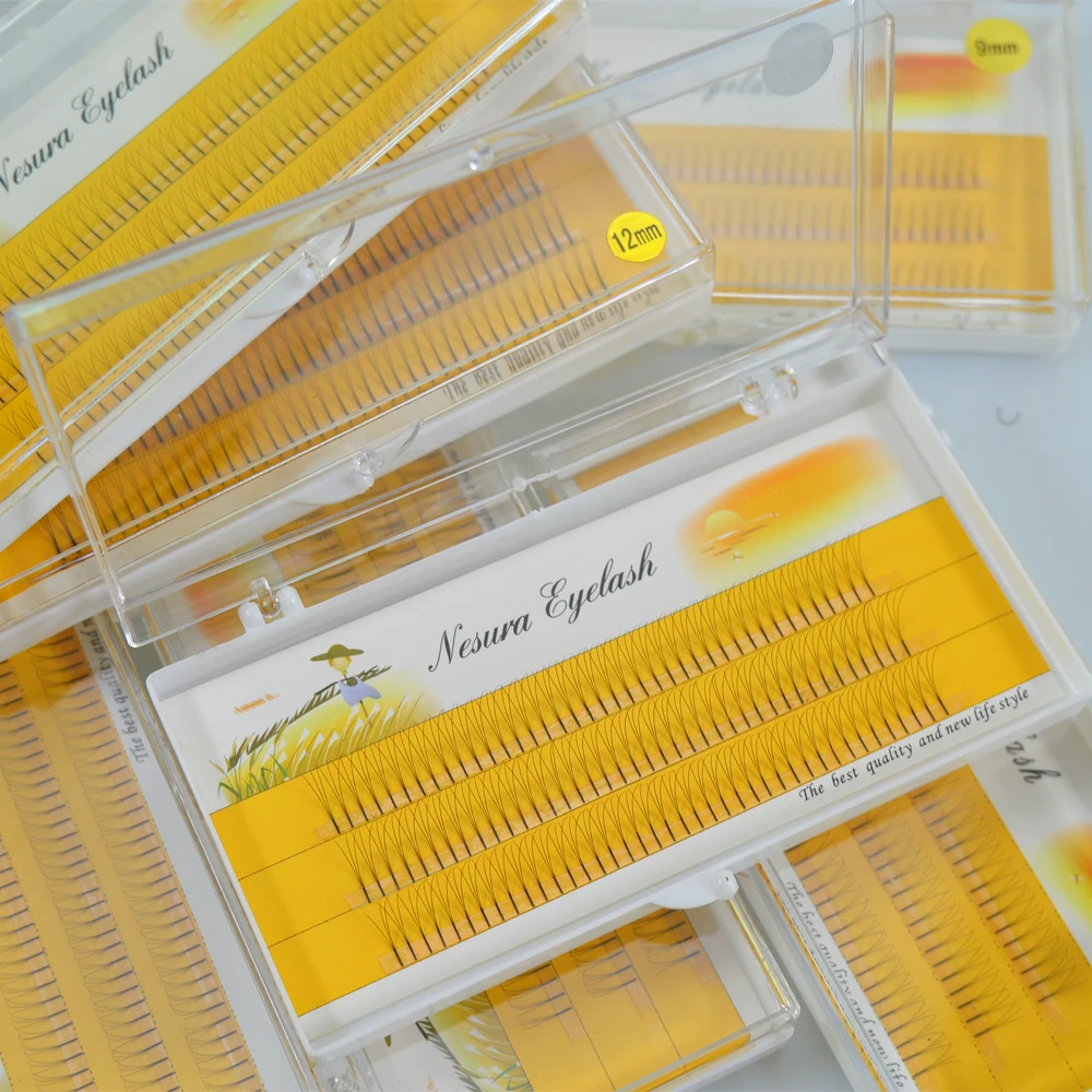 

QSTY 3lines Premade Russian Volume Fans 2d/3d/4d/5d/6d Eyelashes Long Stem Lash Pre made Eyelash Extensions Supplies