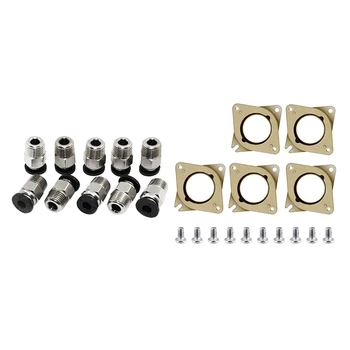 

5PCS NEMA 17 Stepper Motor Steel and Rubber Vibration Dampers & 10x Pc4-M10 Male Straight Pneumatic Pefe Tube Push