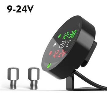 

5 in 1 Waterproof Night Vision Motorcycle LED Time Digital Display Voltmeter Temperature Gauge