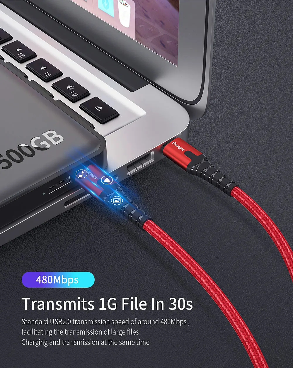 Кабель Essager 60 Вт usb type-C-USB C для samsung S10 S9 Macbook Pro Quick Charge 4,0 USBC PD быстрое зарядное устройство USB-C-кабель type-C