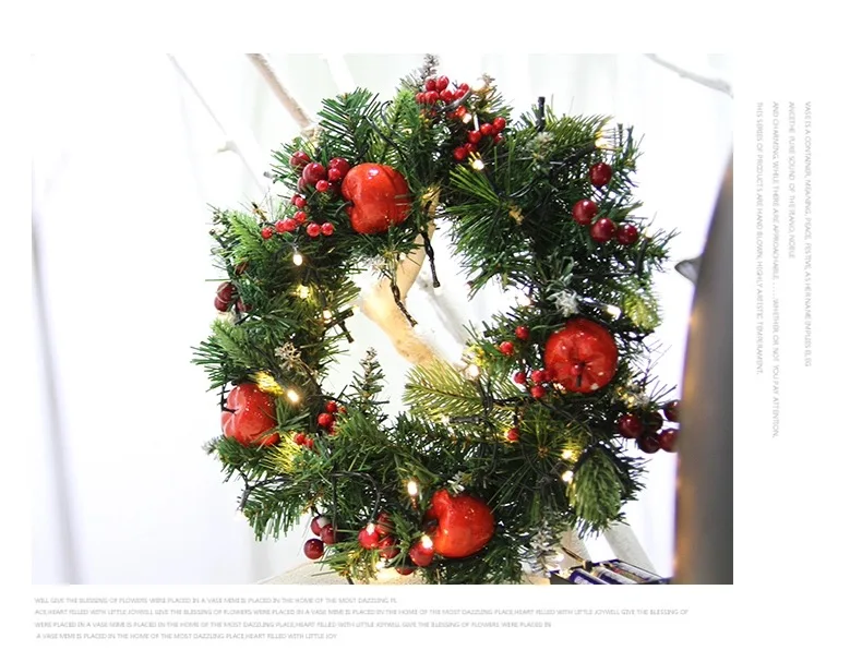Рождественский венок, пластиковый ПВХ 30 см диаметр, имитация ротанга, цветы, свадебные украшения, новогодние праздничные вечерние принадлежности