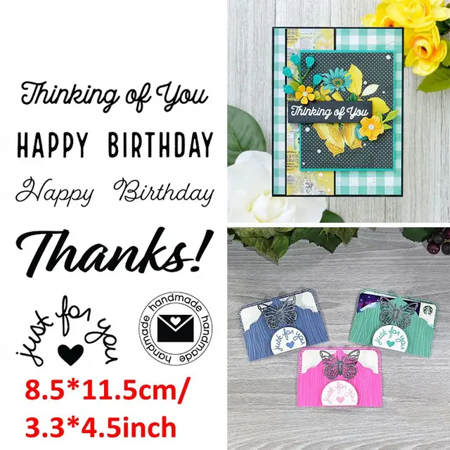 Clear Silicone Stamps Alphabets Words Script Thinking of You Baking Recipe DIY Craft Paper Scrapbooking Making Template 2021 New 5