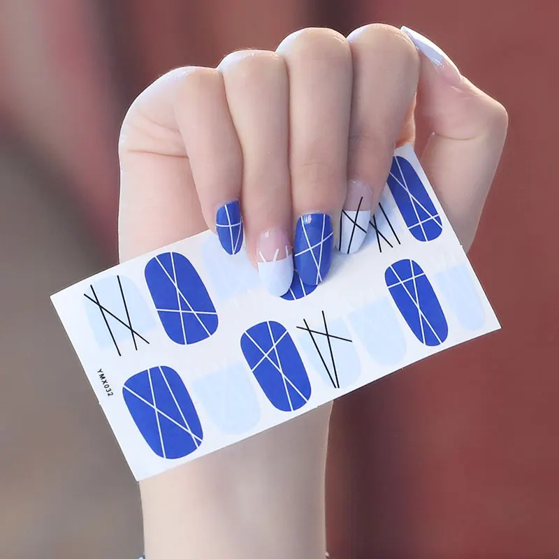 1 шт., Корейская версия, водонепроницаемые, долговечные, детские наклейки для ногтей, смешанные стили, полное покрытие, виниловые наклейки для ногтей, украшения - Color: YMX032