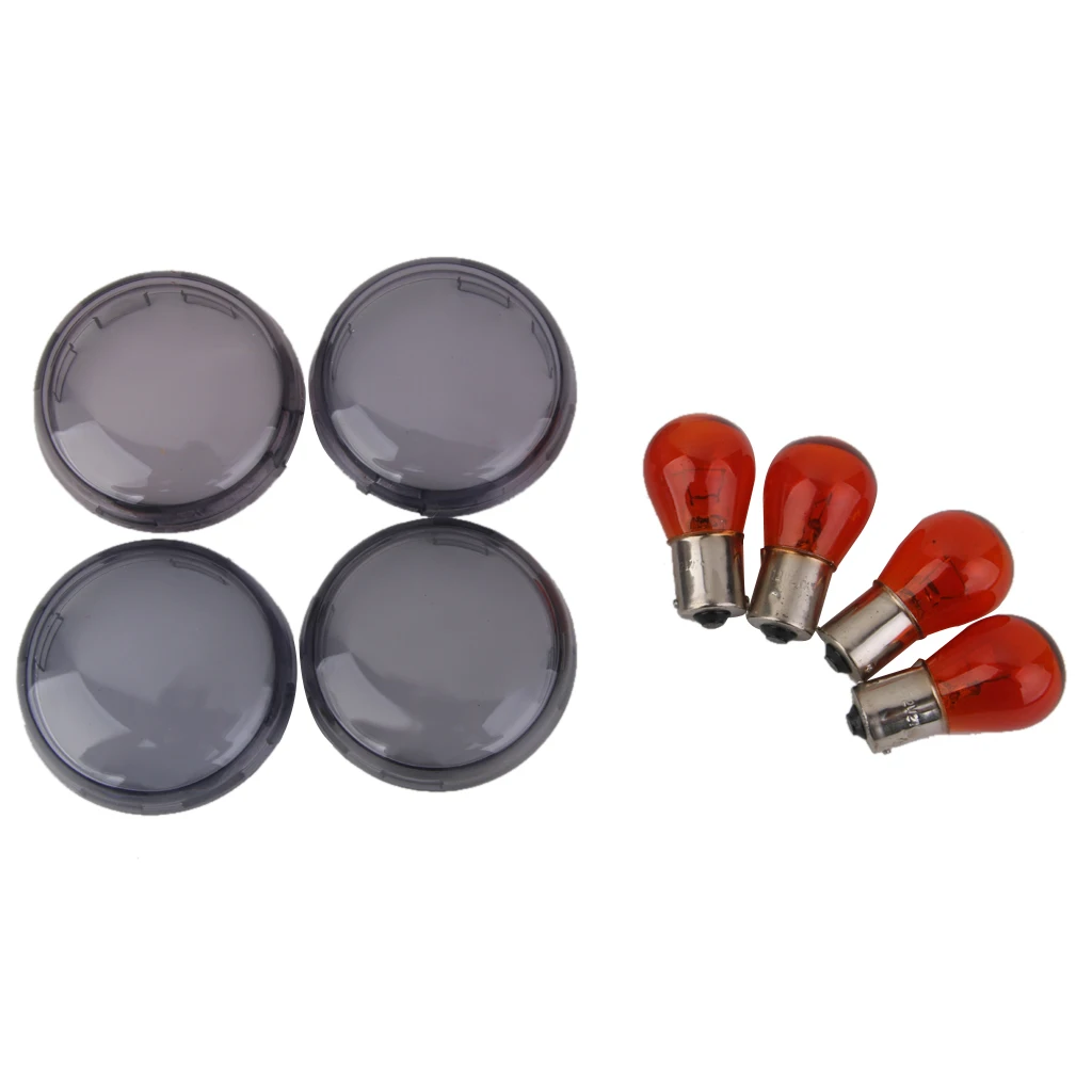 

4x Turn Signal indicator Smoked Lens Bulbs for Harley Softail/ 2000-up