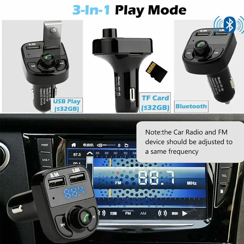 Bluetooth автомобильный беспроводной передатчик MP3 радио адаптер автомобильный комплект Двойной USB Авто
