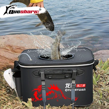 BEST OFFER ❤️ Handle Folding Fishing Bucket EVA Fishbox Outdoor Water Box Packing Live Fish Bucket Thickened Fishing Tank Fishing Gear Bag - discount item 40% OFF Sports & Entertainment