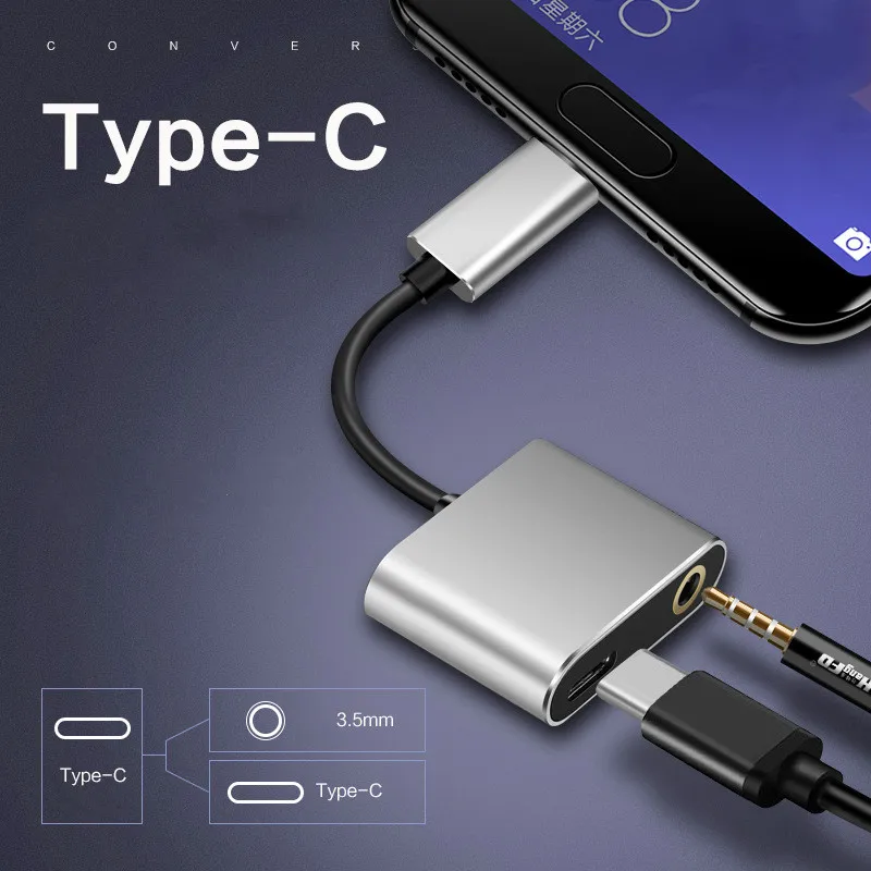 

Bozhu Type-C To Type C 3.5mm Aux Charging Audio Adapter 2 In 1 Splitter Adapter for Huawei P30 Pro Xiaomi Mi 8 6 5X Samsung S10