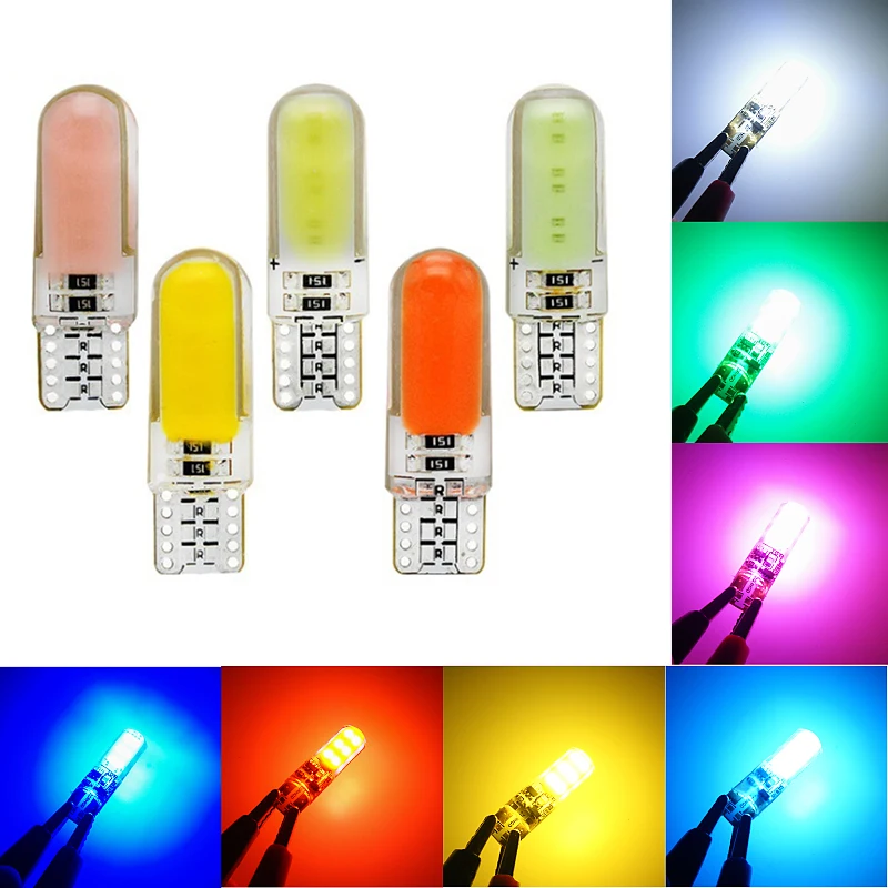 

7Color 2pcs For Ford ranger Mondeo Kuga Fiat 500 Abarth Nissan Ashqai Jeep Wrangler JK Car Interior Dashboard Turn Light T10 LED