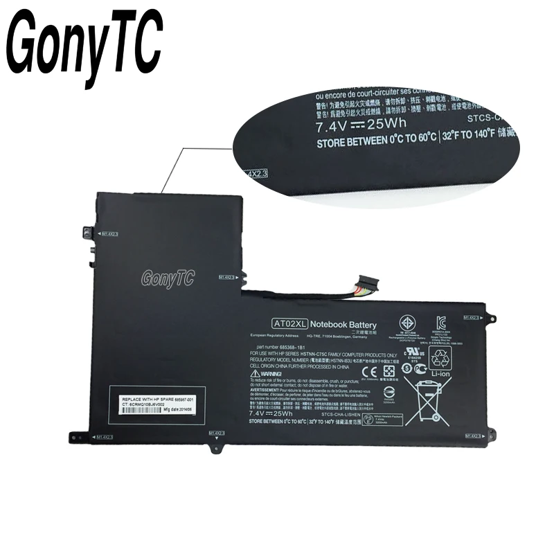 GONYTC AT02XL аккумулятор для ноутбука HP Elitepad 900 G1 стол HSTNN-C75C HSTNN-IB3U AT02025XL D3H85UT HSTNN-DB3U