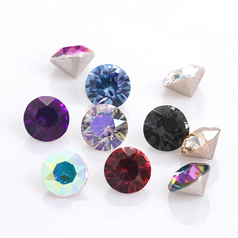 5MM 50Pccs/Pack Jewerly Gemstone 32 Cutting Faces Diamond Ring Earring Crystal Xirius Stone  K9 Crystals Nail Decorations Feather