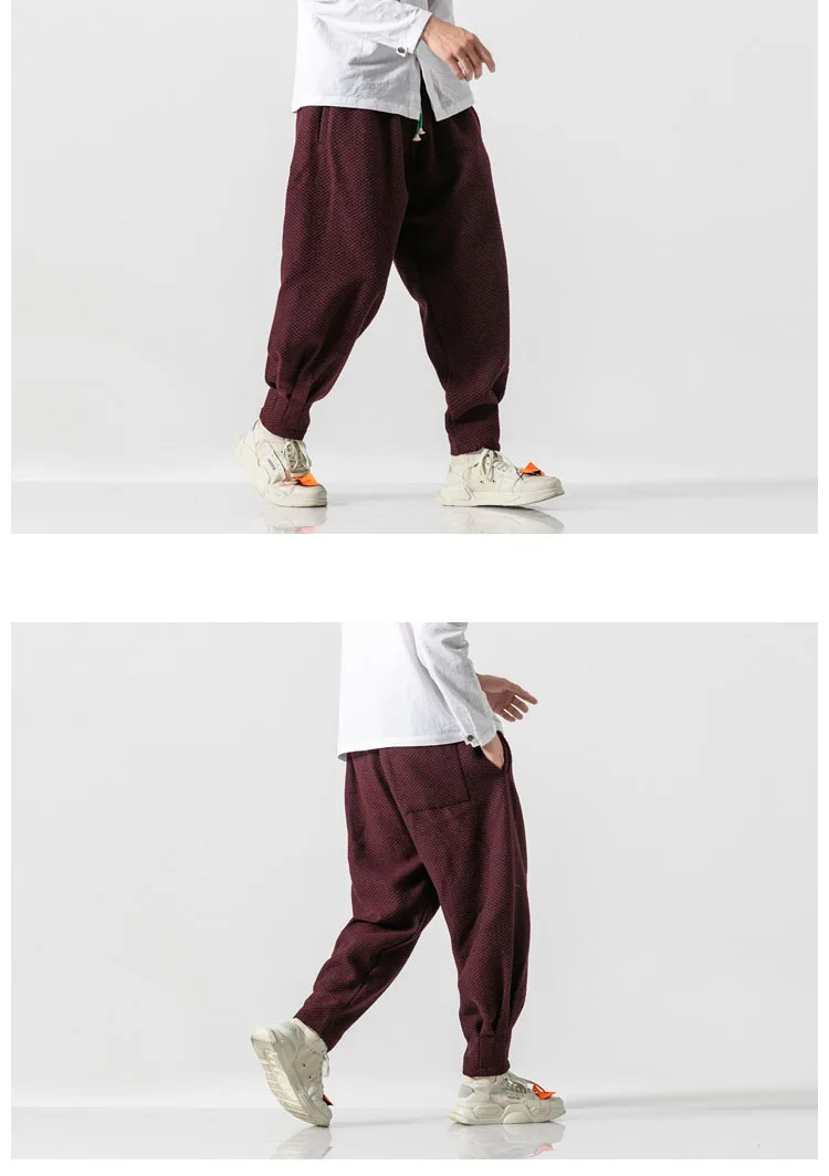 Мужские китайские спортивные штаны зимние толстые флисовые повседневные шерстяные брюки мужские винтажные уличные хип-хоп свободные брюки размера плюс 5XL