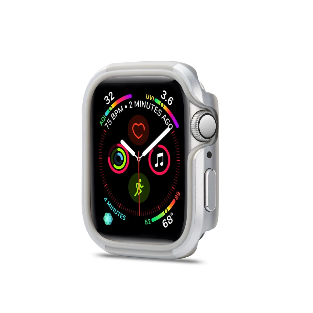 Силиконовый+ металлический чехол из алюминиевого сплава для Apple Watch 4, 5, 40 мм, 44 мм, защитный бампер для iWatch 5, 4, 40, 44 мм, корпус