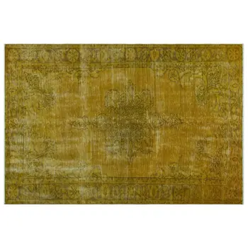 

Handmade Yellow Vintage Overdyed Turkish Area Rug 188x276 Cm-6'2''X9'1''