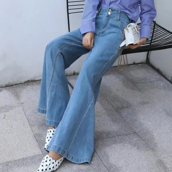 Джинсы для женщин Свободные Pantalones Mujer Cintura Alta Широкие штаны Palazzo Брюки уличные брюки женские Femme DC127