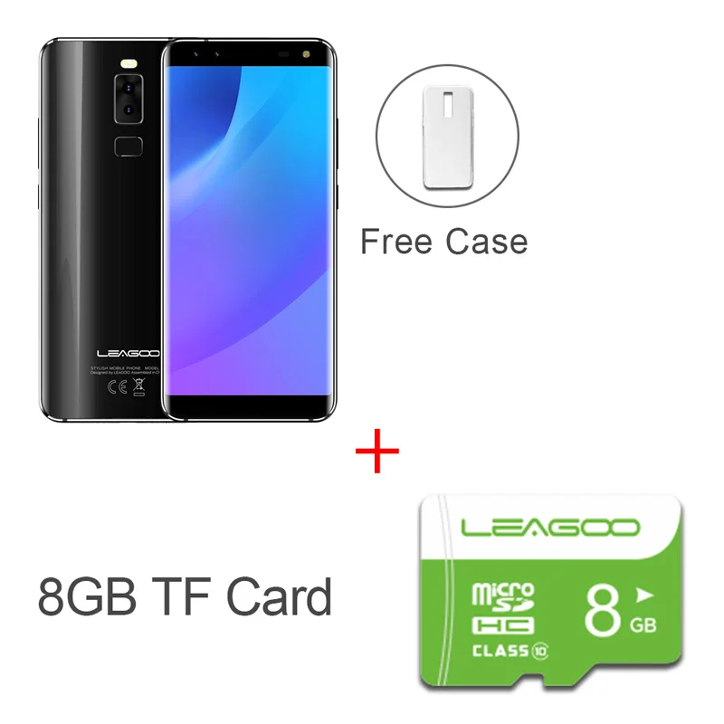 LEAGOO S8 смартфон 5,72 ''HD+ ips 1440*720 экран Android 7,0 MTK6750 Восьмиядерный 3 ГБ+ 32 ГБ четырехъядерный камера отпечаток пальца 4G мобильный телефон - Цвет: S8 BLACK N 8GB CARD