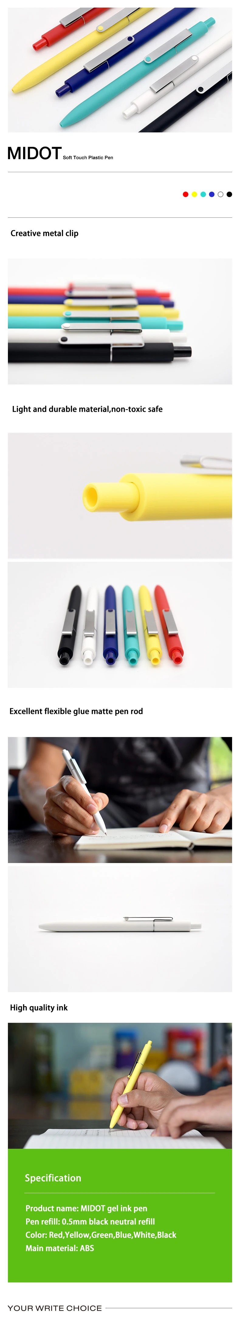 Xiaomi mi ручка KACO mi DOT гелевая ручка простая одноцветная 0,5 мм офисная Студенческая Ручка гелевая черные чернила для ручки школьные офисные принадлежности