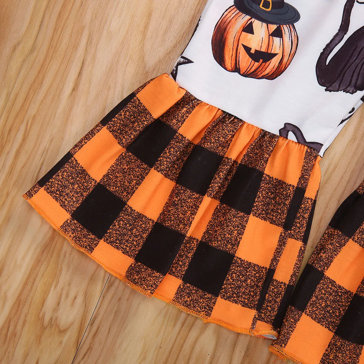 0-18M Halloween Infant Newborn Baby Boy Girl Clothes Set 1st Halloween Romper Jumpsuit Cartoon Pumpkin Ghost Pants Baby Costumes