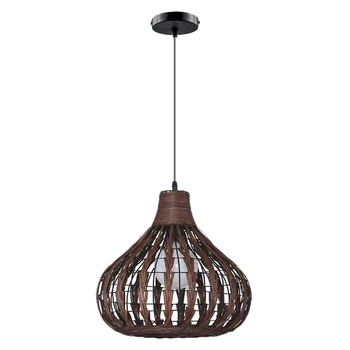 

Natural Bamboo Chandelier DIY Wicker Rattan Lamp Shades Weave Hanging Light Does Not Contain Bulbs