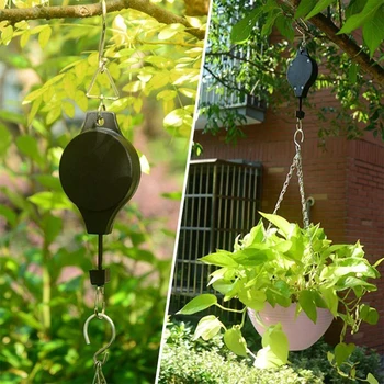 

Retractable Plant Pulley Adjustable Plant Hanger Hanging Flower Hook Multi-purpose Hook For Flower Pot Bird Cage Lantern Hanging