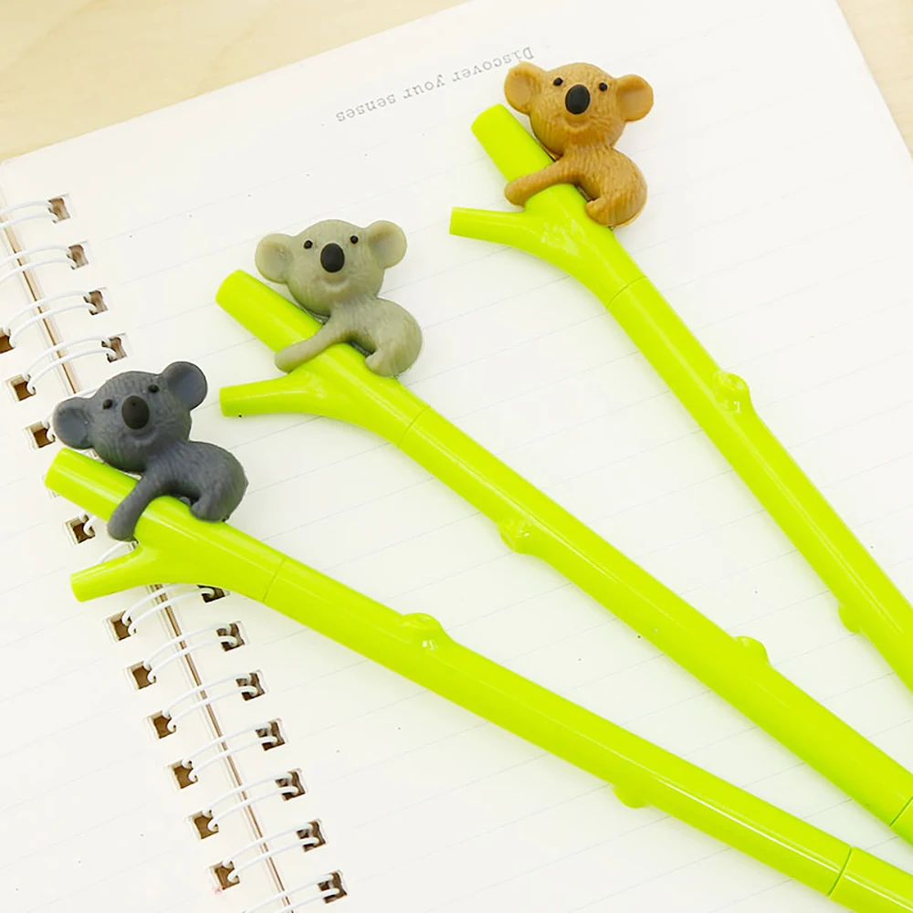 12/100 шт./компл. Корейская кавайная гелевая ручка Koala милый магазин канцелярских