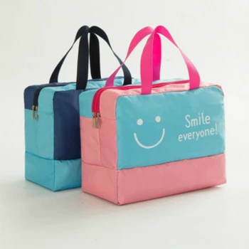 

Oxford Waterproof Bag Beach Swim Packs Storage Bag Cosmetic Wet And Dry Separation Large Capacity Bath Pocket Wash Bag Men Women