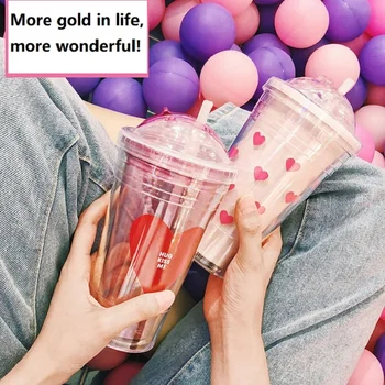 

Portable Straw Cups Travel Large Capacity Heat Resistant Bottle Cartoon Children Juice Water Bottle Home Kitchen Drinkware Gifts