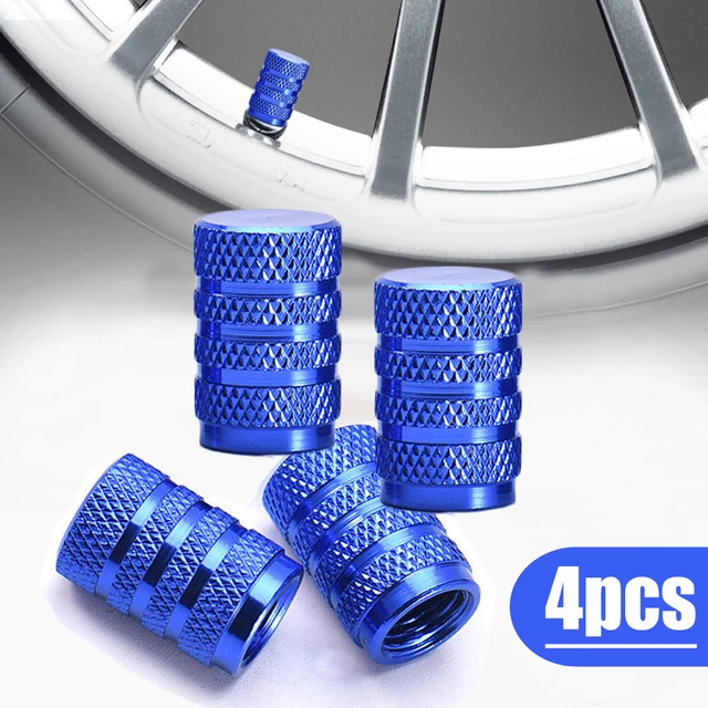 Bouchons de Valve de roue en aluminium bleu, couvercle anti