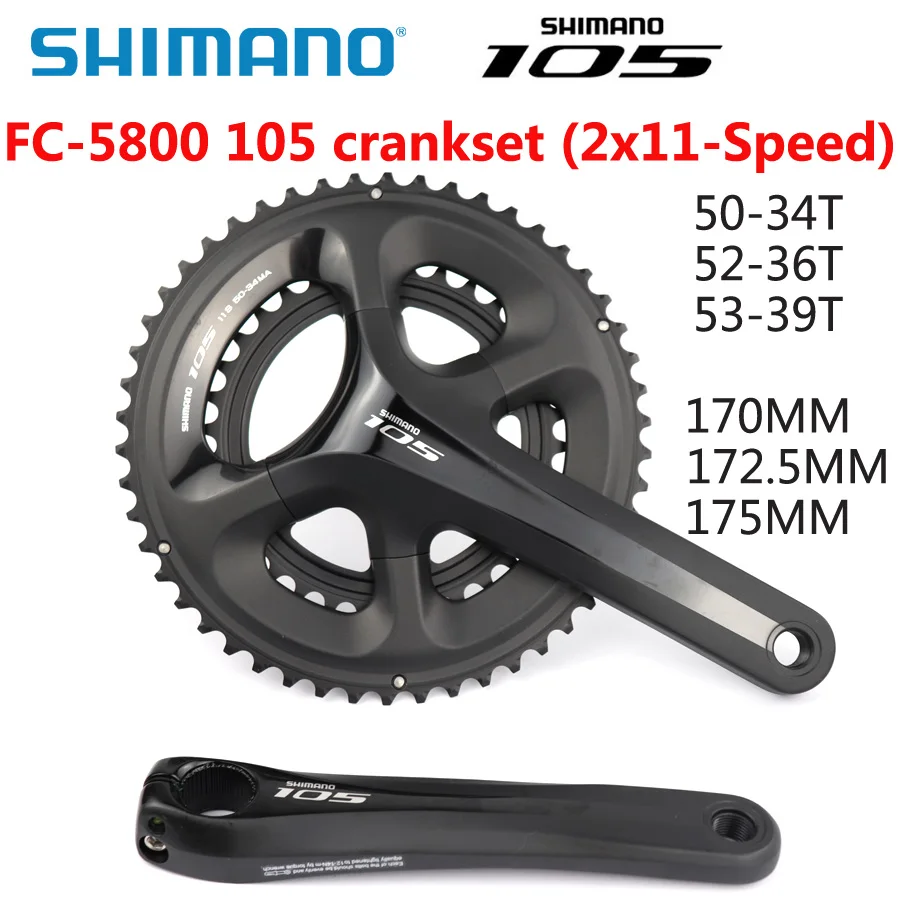 SHIMANO 105 FC-5800 FC 5800 2x11 Speed Road bike Crankset 50-34T/52-36T/53-39T 165/170/172.5/175MM Crank Choose BBR60