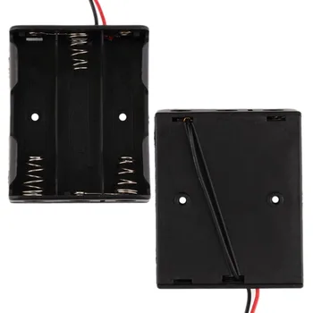 

3 x AA Battery Storage Case Plastic Box Holder with Cable Lead for 3 Packs Standard AA 1.5V Batteries Soldering Connecting NEW