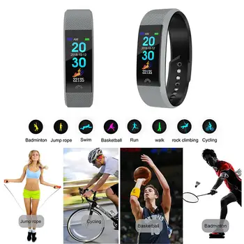 

F6 Color Screen Blood Pressure IP68 Waterproof Heart Rate Monitor Cycling Fitness Tracker Pedometer Smart Band Bracelet