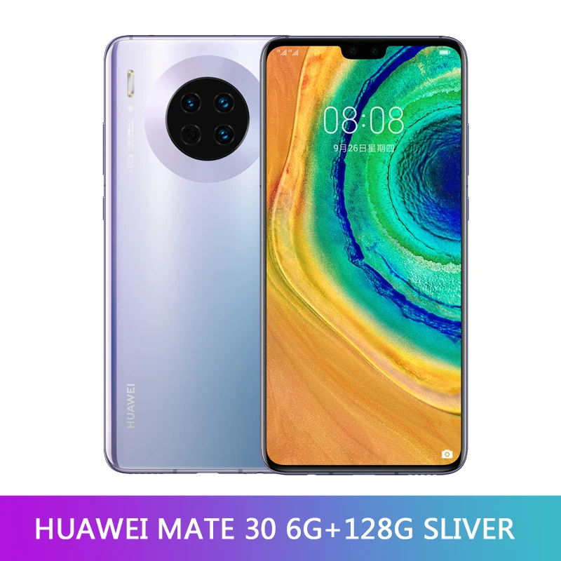 6GB 128GB Siliver Мобильный телефон huawei mate 30 Kirin 990 Android 10,0 6,6" FHD 2340X1080 8 ГБ ОЗУ 128 Гб ПЗУ МП 40 Вт супер зарядное устройство - Цвет: 6GB 128GB Siliver