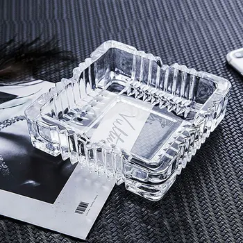 

A large glass ashtray personality multi-function ashtray crystal home sitting room