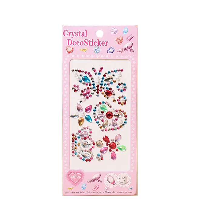 4   Acrylic Butterfly Crown Love Stickers For Women Mobile Phone Shell Decoration Rhinestones Stickers Diy Handmade Crafts Stickers