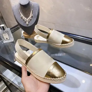 

Women Shoes Flats Espadrilles 2020 Summer Round Toe Mixed Color Slingbacks Ladies Shoes Zapatos De Mujer