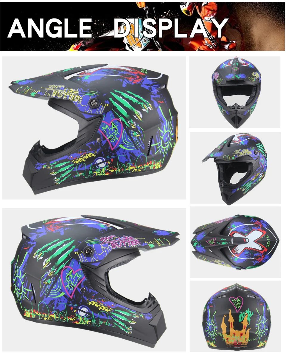 NEW professional Motocross racing Casque hors route Casque Moto capacete Moto Cartoon off-road helmet for children Motorcycle