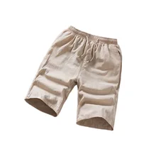 Хороший поп мужские шорты XL-5XL Хлопок Лен Лето Большой эластичный Спорт 51 VogueLoose белый