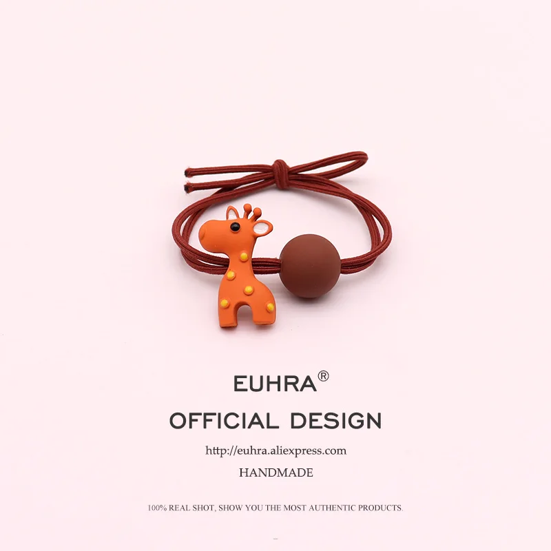 EUHRA, 5 цветов, милый металлический Жираф, Sika Ceer, с бусинами, для девочек, для женщин, эластичная резинка для волос, для детей, эластичная резинка