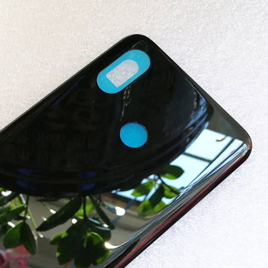 Стеклянный чехол для батареи, задняя крышка корпуса для Xiaomi mi 8 mi 8, задняя крышка для батареи, сменный жесткий чехол+ клейкая наклейка - Цвет: Black