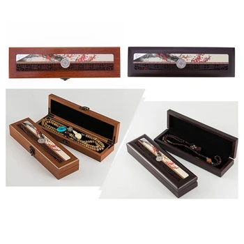 

Solid Wooden Pendant Necklace Storage Box,Vintage Keepsake Gifts Box, Wood Jewelry Organizer Display for Women Girls