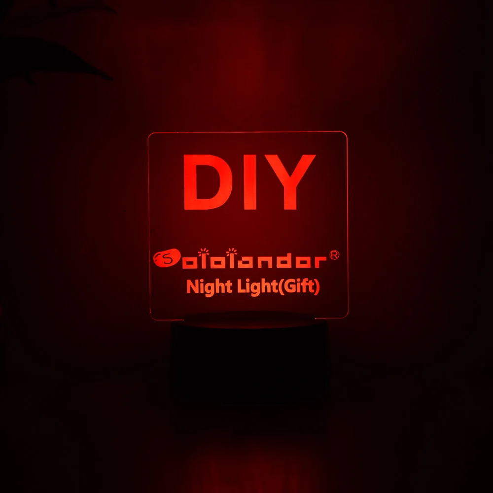SOLOLANDOR индивидуальный 3D ночной Светильник USB 7 цветов основание DIY для свадьбы