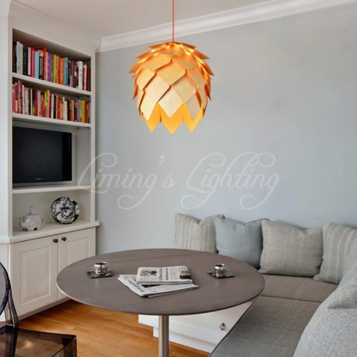 Nordic Morden OAK Wooden Pinecone светодиодные подвесные светильники деревянные современные