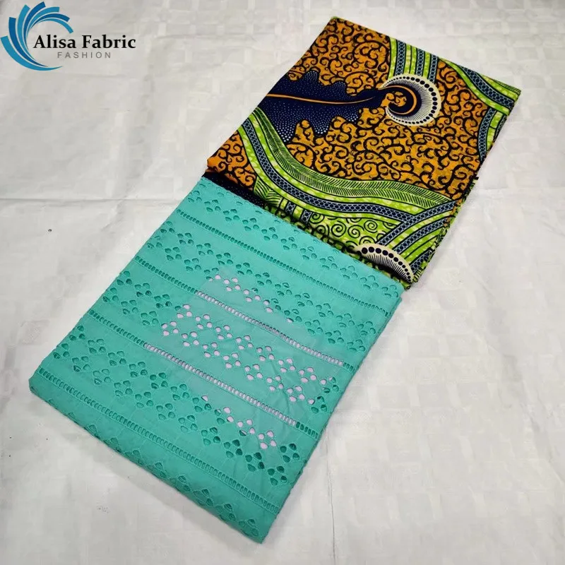

Alisa 2019 African New Design Lace Swiss Voile Laces Fabric 2Yards Veritable Prints Wax Fabric 3 Yards For Tailored Bridal Dress
