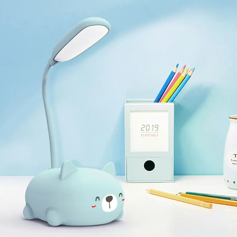 

Cartoon Cat Design Led Eye Protection Reading Lamp USB Rechargeable LED Desks Book Table Light for Children Kids Bedroom Bedsid