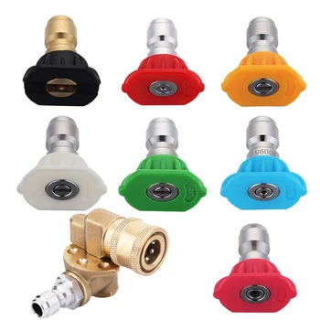 

Pressure Washer Accessories Kit, 180 Degree Quick Connecting Pivoting Coupler,7 Power Washer Spray Nozzle Tips, Soap And Rinse J